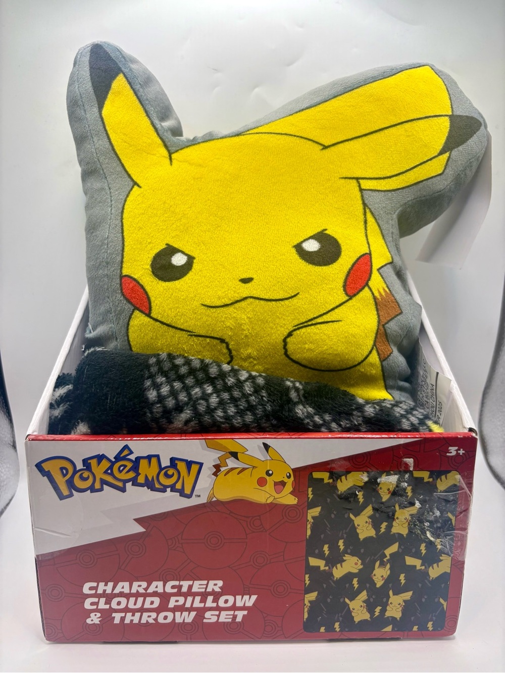 Pikachu Yellow Character Cloud Pillow & Throw Set